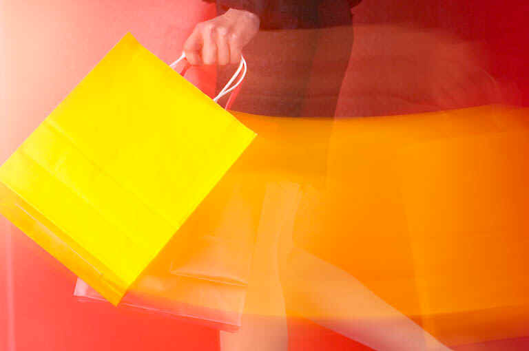 Swinging Yellow Shopping Bag